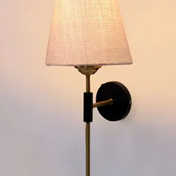 Devansh White & Gold-Toned Metal Traditional Frustum Shaped Wall Lamp-image-85