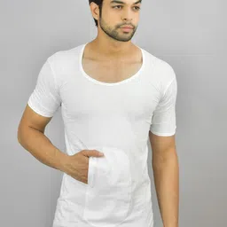 UNDERLOOP Pack Of 4 Combed Cotton Undershirt Vests SSMTPKTRNS4-85-image-14