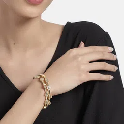 Anouk Set Of 2 Gold Plated African Diamond StuddedBangles-image-86