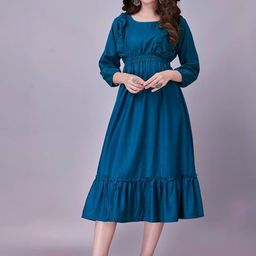 Krunal Raiyani Women Fit & Flare Maxi Dress-image-32
