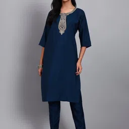 JDS LIFESTYLE Women Ethnic Motifs Embroidered Regular Sequinned Kurta with Trousers-picture-14