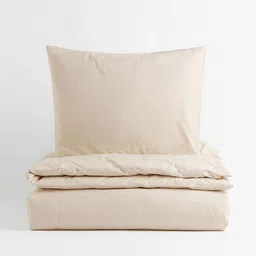 H&M Beige Pure Cotton Single Duvet Cover Set-picture-39
