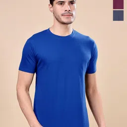 TQH Men Pack of 3 Dry Fit Solid Round Neck Slim Fit T-shirts-picture-33