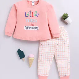 Nottie Planet Girls Printed T-shirt with Pyjamas-image-75