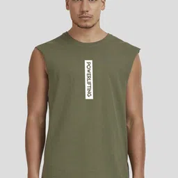 GSPO Powerlifting Chest PrintCotton Round Neck Gym Vest V-PWR-Pista-image-5