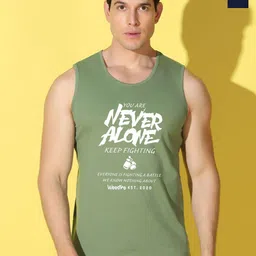 WOOSTRO Pack Of 2 Printed Super Combed Cotton Gym Vests VWS26(ALONE LGTGREEN)(HARD NAVY)-image-59