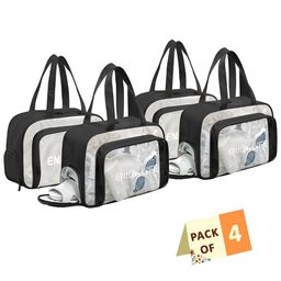 Aura Black Set of 4 Regular Makeup Organiser Organisers-14