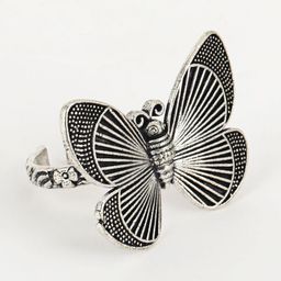 Anouk Silver-Plated Butterfly Adjustable Finger Ring image 4