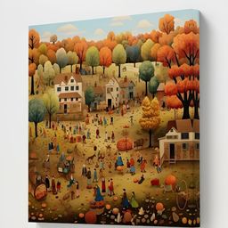 Livin'luxe Red & Green Village culture Canvas Wall Art-image-28