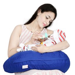 Lulamom Portable Curved Soft Feeding Pillow - Royal Blue-26