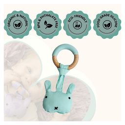 Little Rawr Wood Plush Rattle Teether Toy- Bear-9
