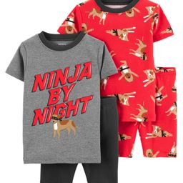 Carter's 4-Piece Ninja 100% Snug Fit Cotton PJs - Red Grey-image-18