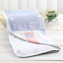 Zoe Premium Organic Cotton 6 Layer Gauze Blanket - Purple White-image-76