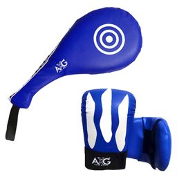 AXG New Goal Taekwondo Combo With Focus Pad and Finger Out Gloves Small- Blue-image-65