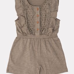 Nino Bambino Sleeveless Self Design Jumpsuit - Grey-image-4