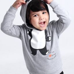 Babyhug Full Sleeves Hooded Sweatshirt - Grey-image-27