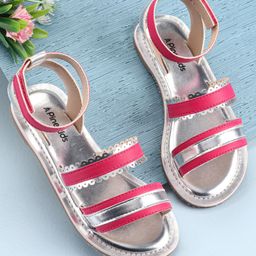 Pine Kids Party Wear Sandals- Silver Pink-picture-48