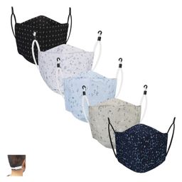 CENWELL Cotton Reusable & Washable Masks For Adults Multicolor - Pack of 5-6