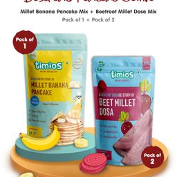 Timios Beetroot Millet Dosa Mix 2pcs & Millet Pancake Mix Banana 1pc - 150 gm each-12