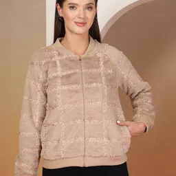 Thirty Threads Women Self Design Front-Open Sweatshirt-picture-4