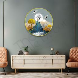 The Castle Decor Brown & Blue Floral and Botanical Wooden Wall Art-image-42