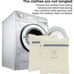 Kuber Industries Beige 18 Pieces Reusable Rectangular Durable Laundry Bags With Zipper image 3