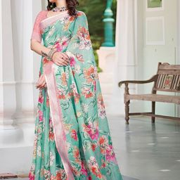 Suha Floral Pure Cotton Saree-image-88