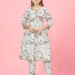 Muhuratam Girls Printed Kurta Set-image-55