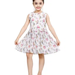 Miss & Chief Floral Print Georgette Fit & Flare Dress-49