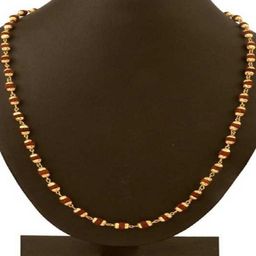 Divine souvenirs Unisex Gold-Plated Rudraksha Beaded Statement Chain-58