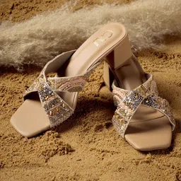 CAI Embellished Block Heel Sandals-43