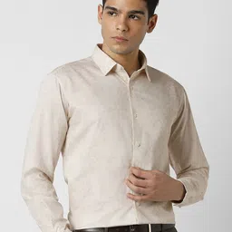van heusen V Dot Slim Fit Printed Spread Collar Long Sleeves Cotton Formal Shirt-picture-30