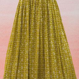 DIVASTRI Embellished Sequinned Semi-Stitched Lehenga & Unstitched Blouse With Dupatta image 2