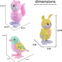 md toy villa 3 pcs Jumping Bird, Rabbit and Squirrel Key Operated Wind Up Toys image 4