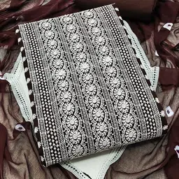 HERE&NOW Embroidered Zari Georgette Unstitched Dress Material-image-33