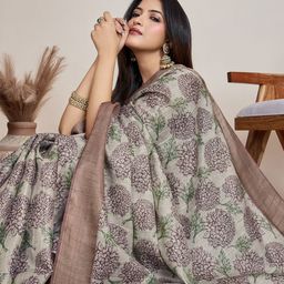 Ethnielle Floral Zari Tissue Mysore Silk Saree-58