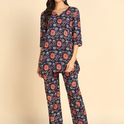 JAIPURI LIBAS Women Floral Printed Cotton Kurti with Trousers-image-10