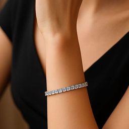 EVY Women Brass Cubic Zirconia Silver-Plated Cuff Bracelet-image-80