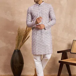 House of Pataudi Embroidered Straight Kurta-picture-24