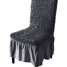 HOKIPO Grey Stretchable Turkish Bubble Chair Cover with Frill-63
