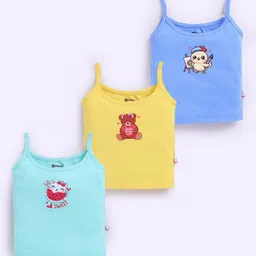 MooNKids Infant Kids Pack Of 3 Printed Cotton Basic Vests-image-87
