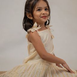 MIRALI Kids-Girls Self Design Shoulder Straps Balloon Dress-image-71