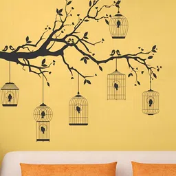LANSTICK Black Birds Printed Self Adhesive Wallpaper-image-45