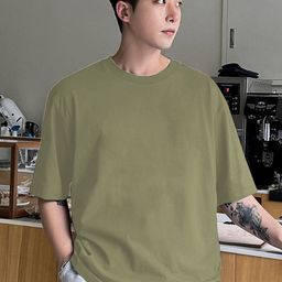 CLAFOUTIS Men Drop-Shoulder Sleeves Applique T-shirt-image-89