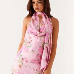 bebe Women Floral Printed Halter Neck Mini Dress-image-88
