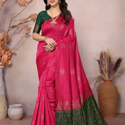 Anouk Woven Design Zari Silk Blend Banarasi Saree-picture-52