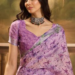 Sangria Floral Printed Saree With BlousePiece-picture-48