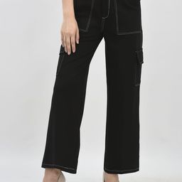 Chemistry Women Solid Relaxed Loose Fit Easy Wash Trousers-picture-9