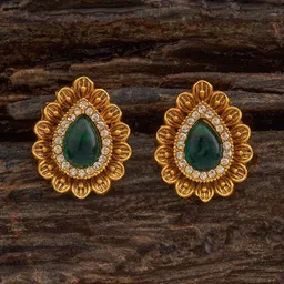 Kushal's Fashion Jewellery Gold Plated Artificial Stones Contemporary Studs Earrings-15