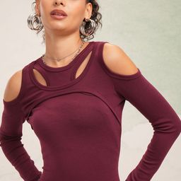 Tokyo Talkies Cold-Shoulder Top-image-98